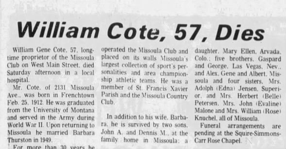 Obituary for William Gene Cote (Aged 57)